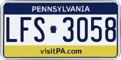 PA license plate LFS3058