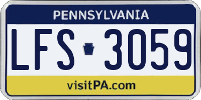 PA license plate LFS3059