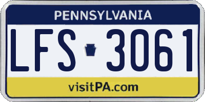 PA license plate LFS3061