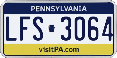 PA license plate LFS3064