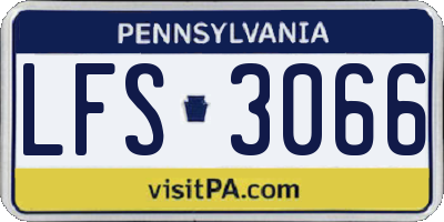 PA license plate LFS3066