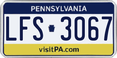 PA license plate LFS3067