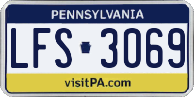PA license plate LFS3069