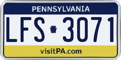 PA license plate LFS3071