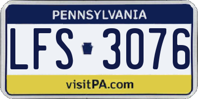 PA license plate LFS3076
