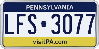 PA license plate LFS3077