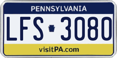 PA license plate LFS3080
