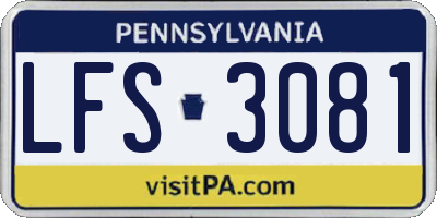 PA license plate LFS3081