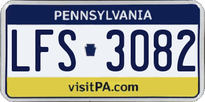 PA license plate LFS3082