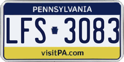 PA license plate LFS3083