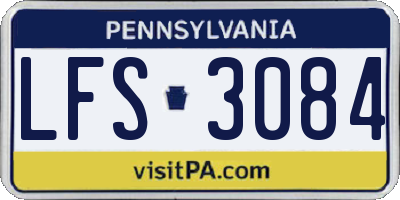 PA license plate LFS3084
