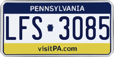 PA license plate LFS3085