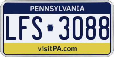 PA license plate LFS3088
