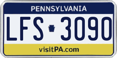 PA license plate LFS3090