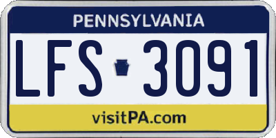PA license plate LFS3091