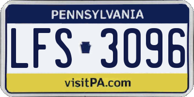 PA license plate LFS3096