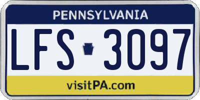 PA license plate LFS3097