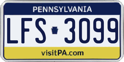 PA license plate LFS3099