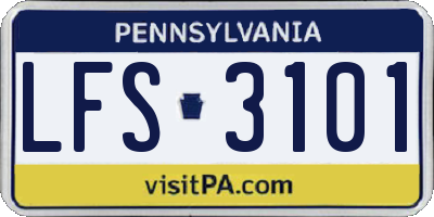 PA license plate LFS3101