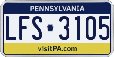 PA license plate LFS3105