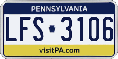 PA license plate LFS3106