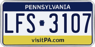 PA license plate LFS3107