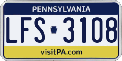 PA license plate LFS3108