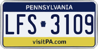 PA license plate LFS3109