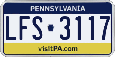PA license plate LFS3117
