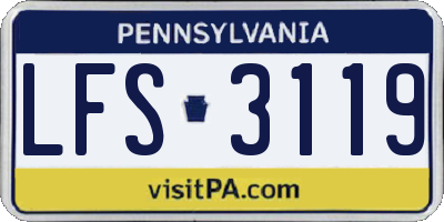 PA license plate LFS3119
