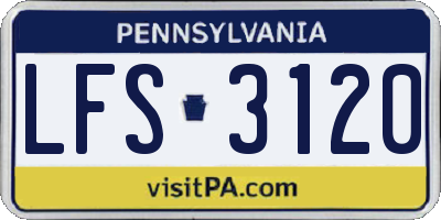 PA license plate LFS3120