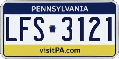 PA license plate LFS3121