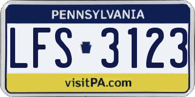 PA license plate LFS3123