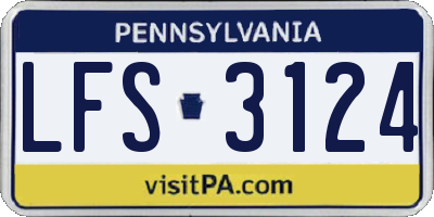 PA license plate LFS3124