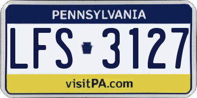 PA license plate LFS3127