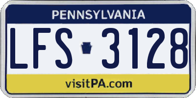 PA license plate LFS3128