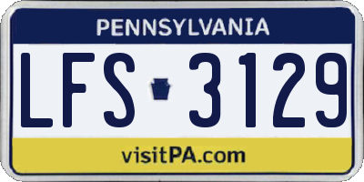 PA license plate LFS3129