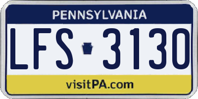PA license plate LFS3130