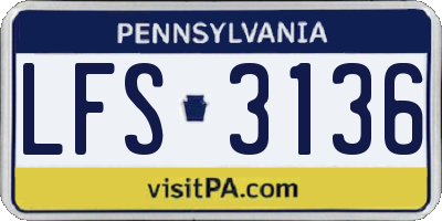 PA license plate LFS3136