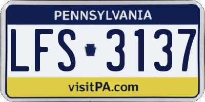 PA license plate LFS3137