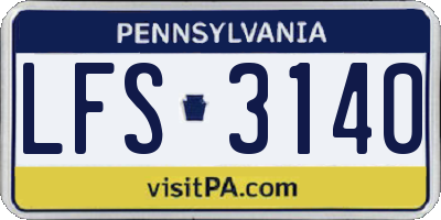 PA license plate LFS3140