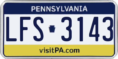 PA license plate LFS3143
