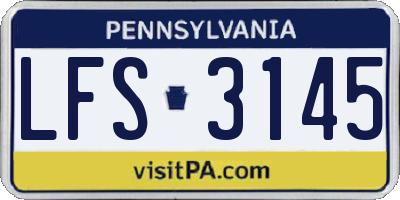 PA license plate LFS3145