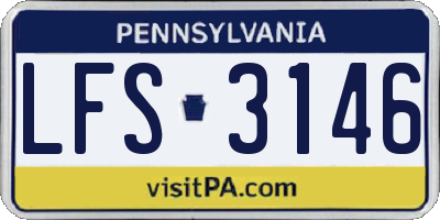 PA license plate LFS3146