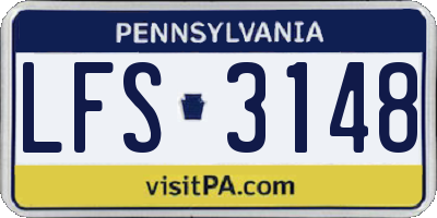 PA license plate LFS3148
