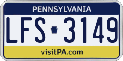 PA license plate LFS3149