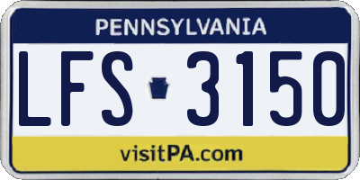 PA license plate LFS3150