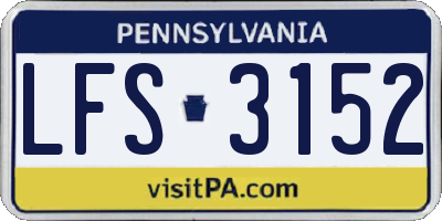 PA license plate LFS3152