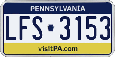 PA license plate LFS3153
