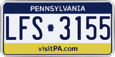 PA license plate LFS3155
